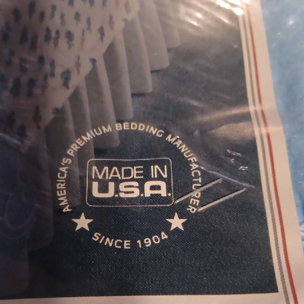 Beacon Blue Floral Blanket Full Size Made In The USA